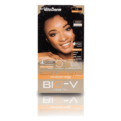 COLORAÇÃO CREME BIO-V - 1.0 PRETO VITA DERM