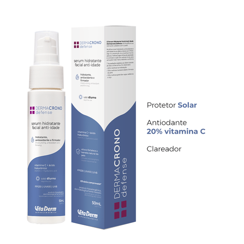 SERUM HIDRATANTE FACIAL ANTI-IDADE DERMACRONO DEFENSE FPS30/UVA10 VITA DERM