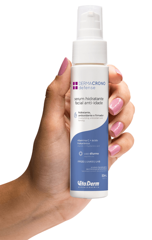 SERUM HIDRATANTE FACIAL ANTI-IDADE DERMACRONO DEFENSE FPS30/UVA10 VITA DERM